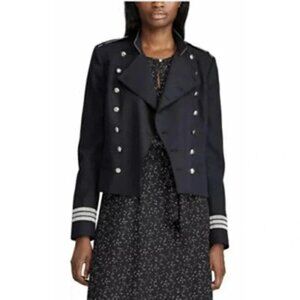 NWOT Lauren Ralph Lauren Jacket Black Military Double breast Sz 2